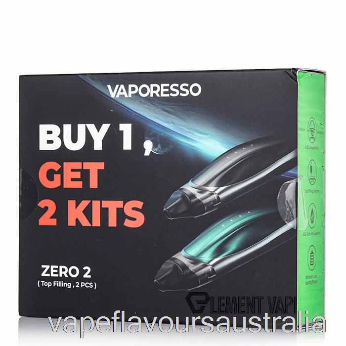 Vape Flavours Australia Vaporesso Zero 2 Pod System 2-Pack Promotion Black + Black Green